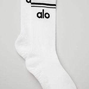 Women's Throwback Barre Sock - White/Black