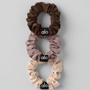 Fresh Mini Scrunchie 3-Pack - Macadamia/Taupe/Espresso