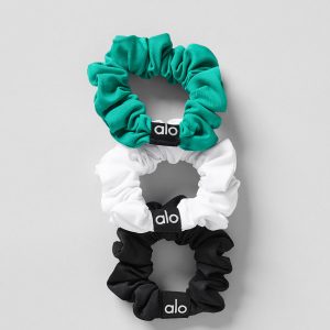 Fresh Mini Scrunchie 3-Pack - Spruce Green/White/Black