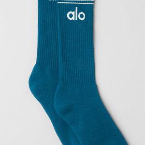 Unisex Throwback Sock - Eclipse Blue/White
