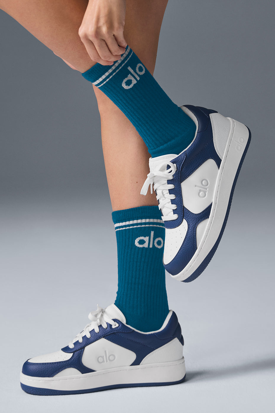 Unisex Throwback Sock - Eclipse Blue/White - Image 2