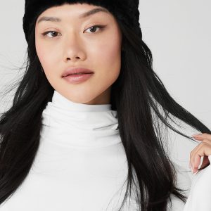 Faux Fur Ear Warmers - Black