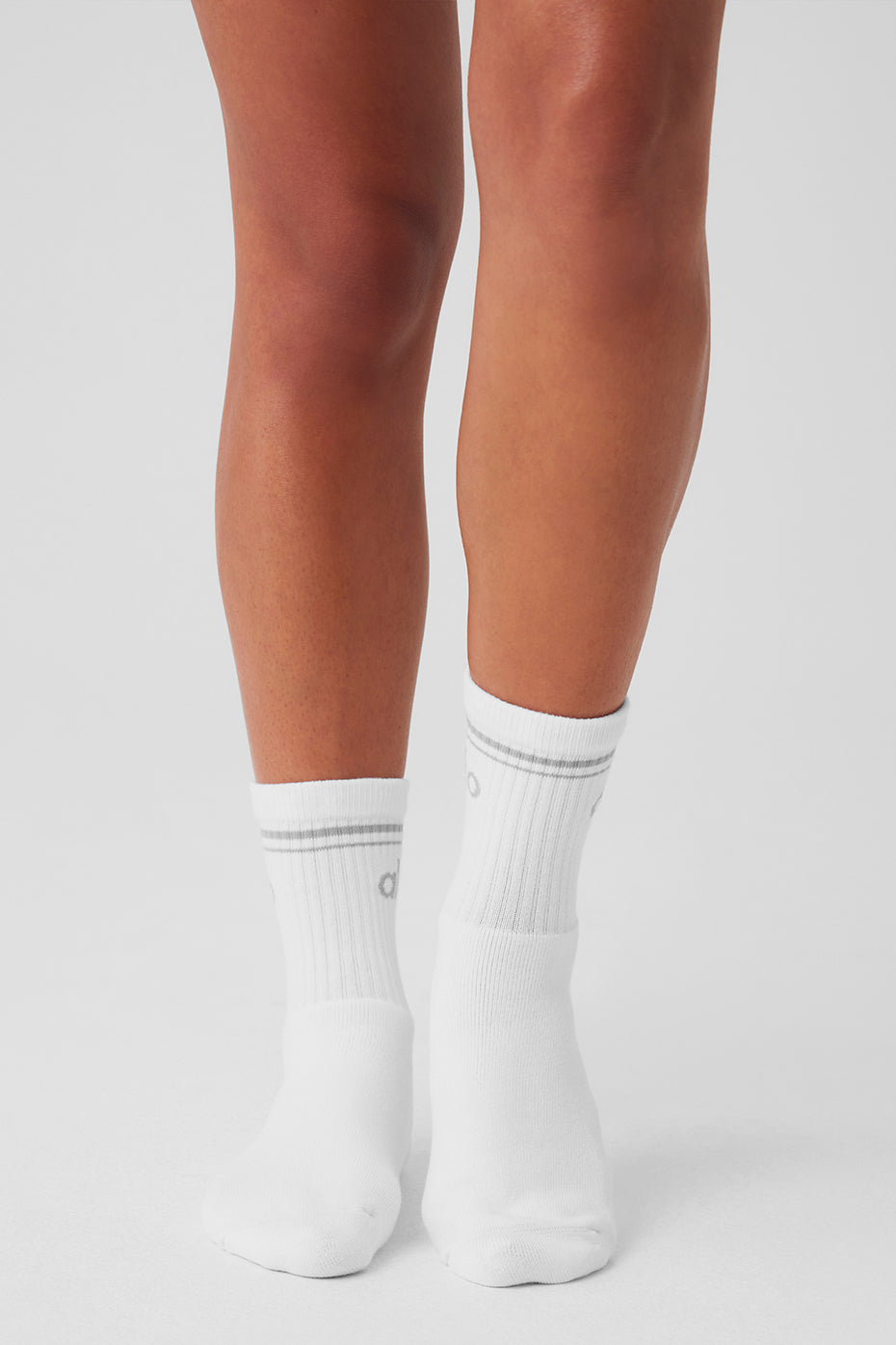Unisex Half-Crew Throwback Sock - White/Titanium - Image 3