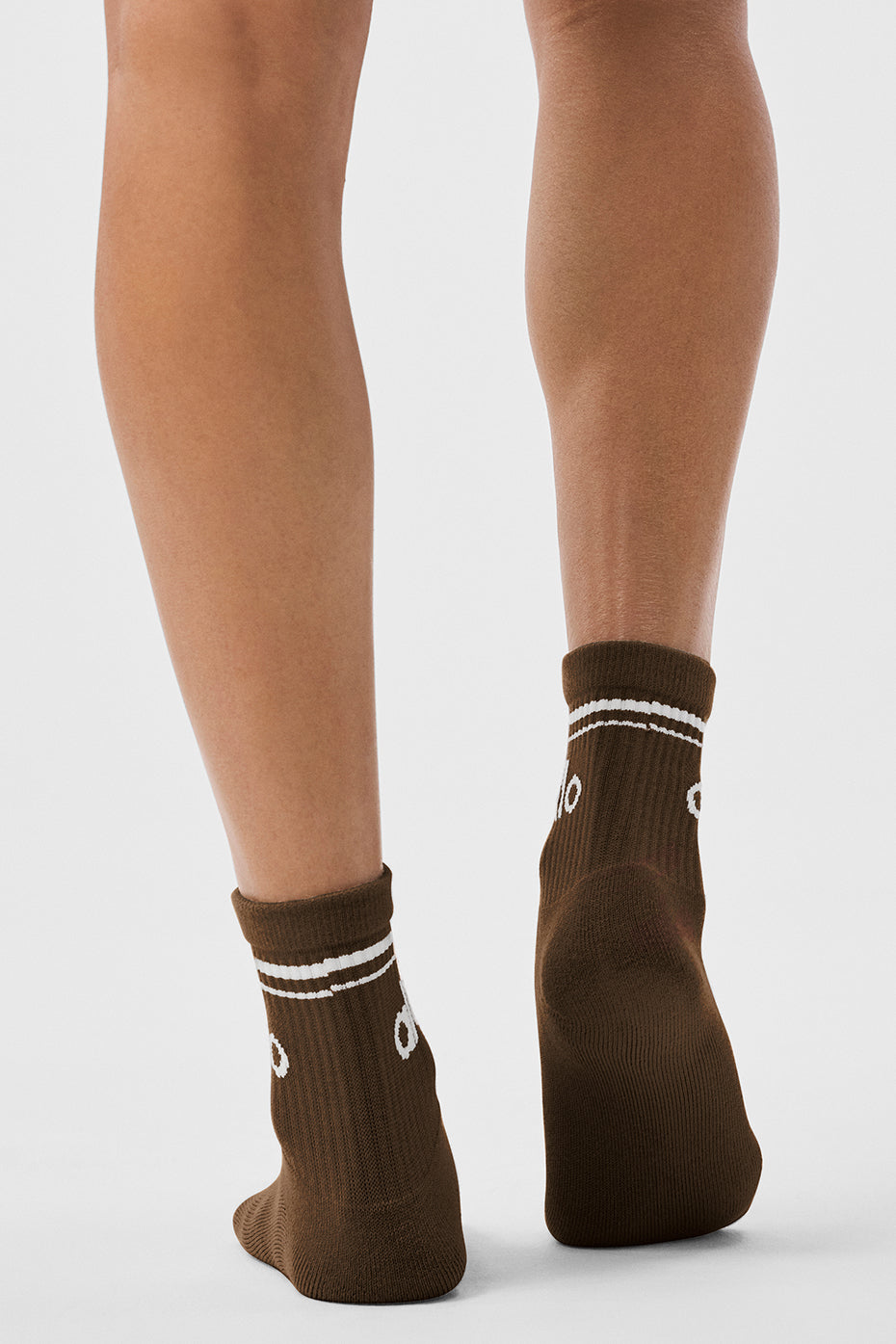 Unisex Half-Crew Throwback Sock - Espresso/White - Image 3