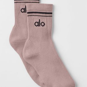 Unisex Half-Crew Throwback Sock - Taupe/Black