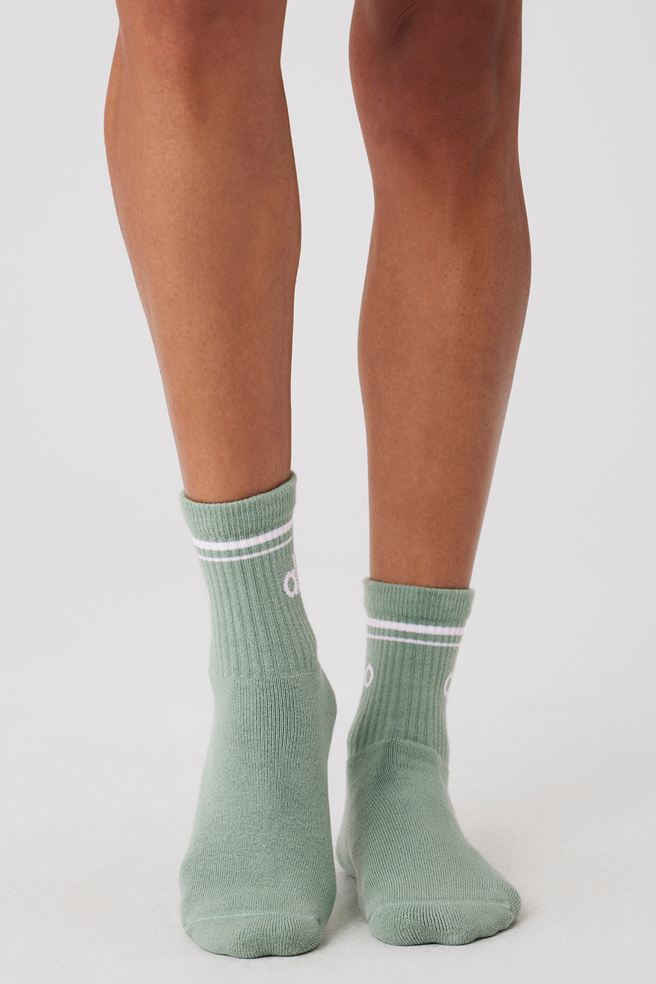 Unisex Half-Crew Throwback Sock - Icy Sage/White - Image 2