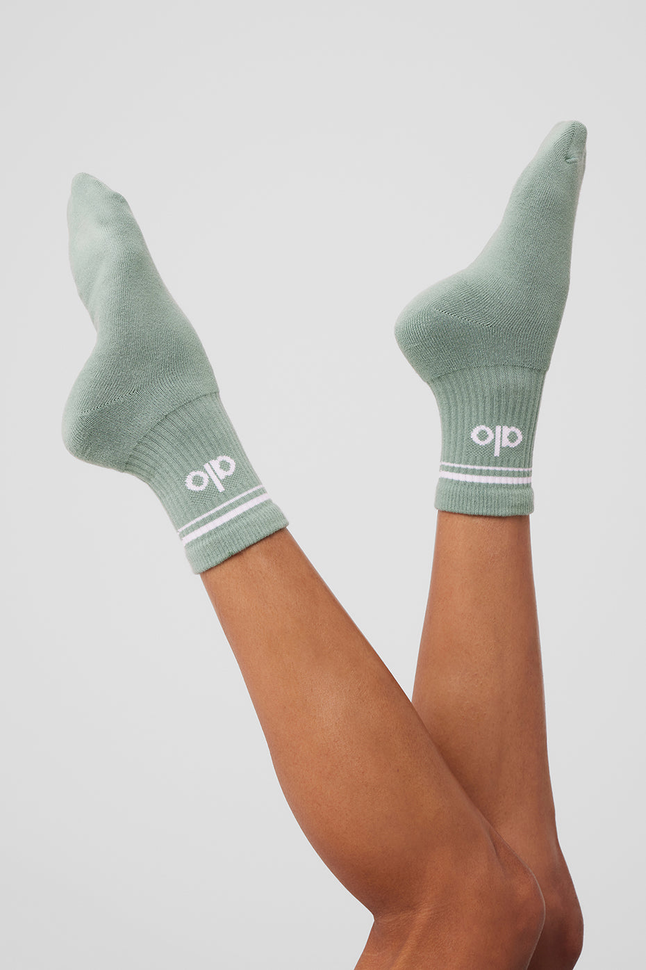 Unisex Half-Crew Throwback Sock - Icy Sage/White - Image 4
