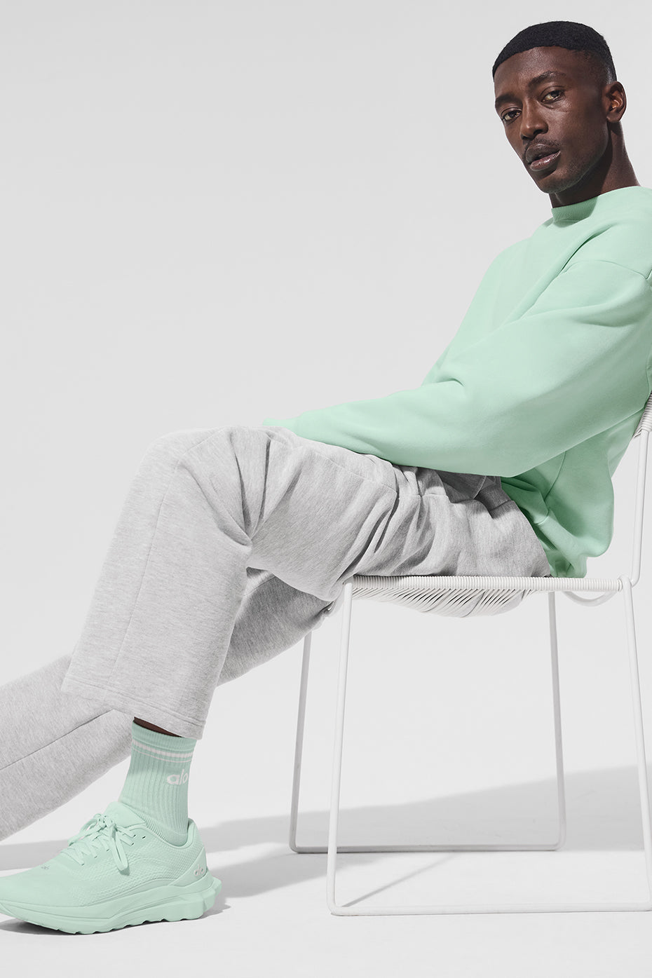 Unisex Half-Crew Throwback Sock - Spearmint/White - Image 3