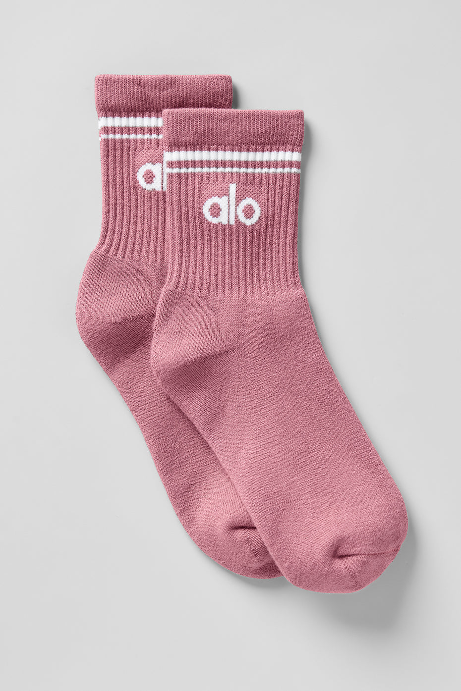 Unisex Half-Crew Throwback Sock - Pink Wild Rose/White