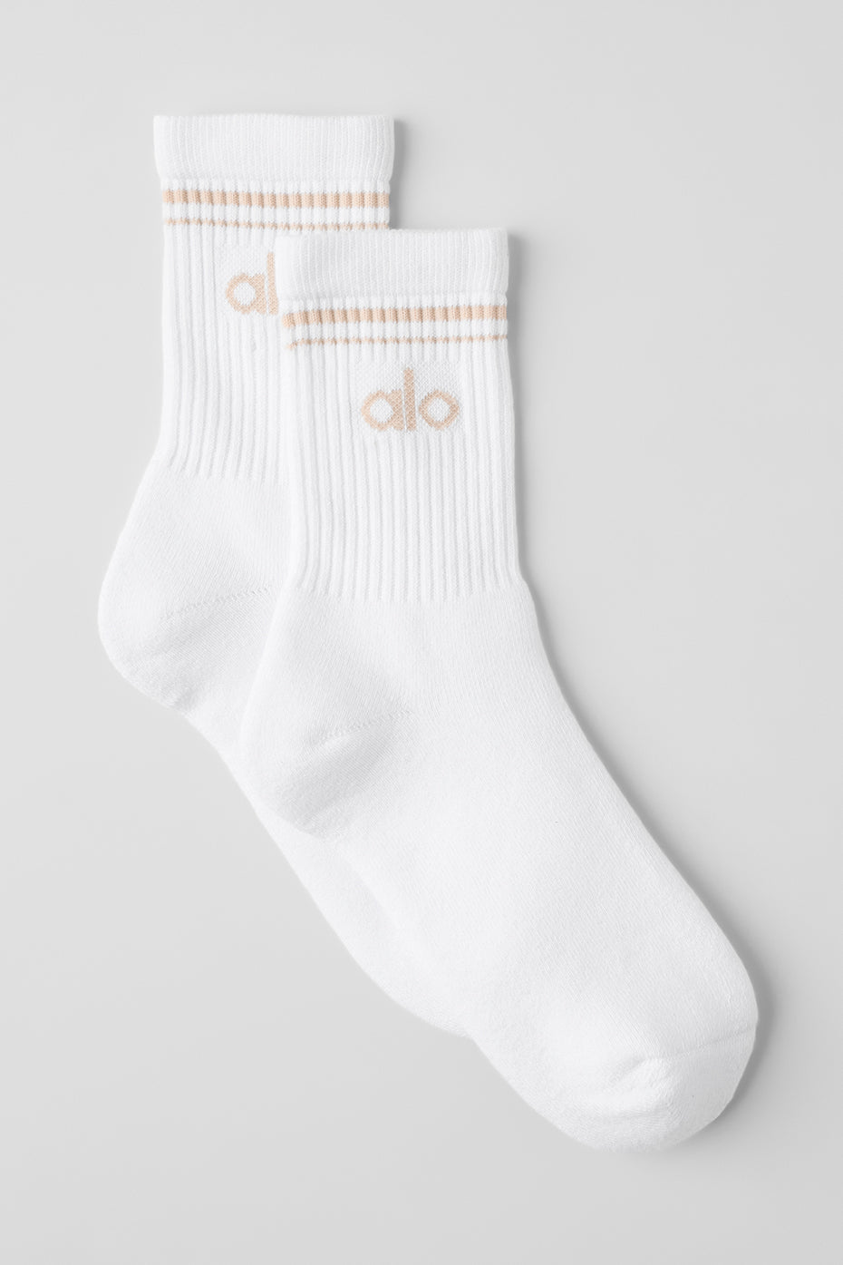 Unisex Half-Crew Throwback Sock - White/Macadamia