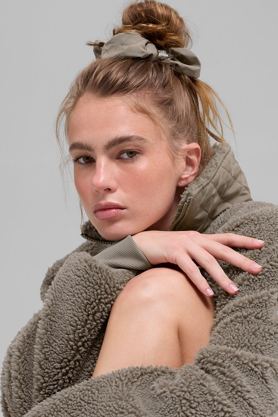 Bead It Oversized Scrunchie - Light Cocoa - Image 2