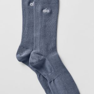 Unisex Half-Crew Understated Sock - Bluestone