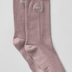 Unisex Half-Crew Understated Sock - Mushroom