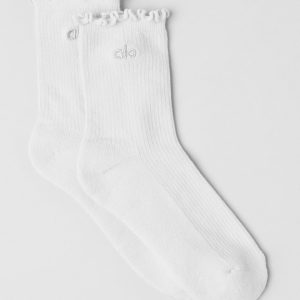 Women's Lettuce Edge Sock - White