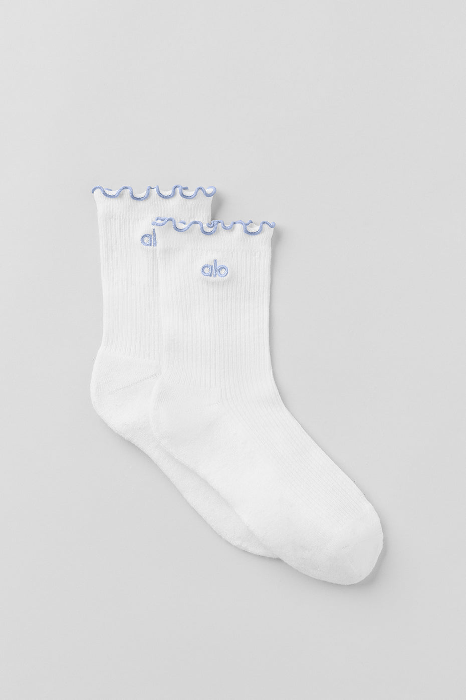 Women's Lettuce Edge Sock - White/Winter Frost