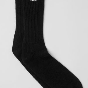 Unisex Cashmere Light Frosted Sock - Black/Ivory