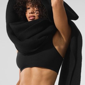 Merino Wool Oversized Scarf - Black