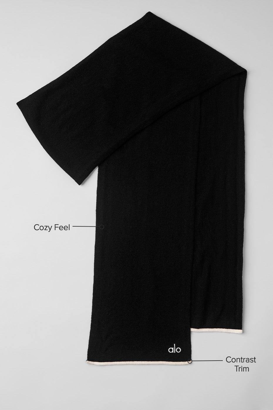 Cashmere Light Frosted Scarf - Black/Ivory - Image 2