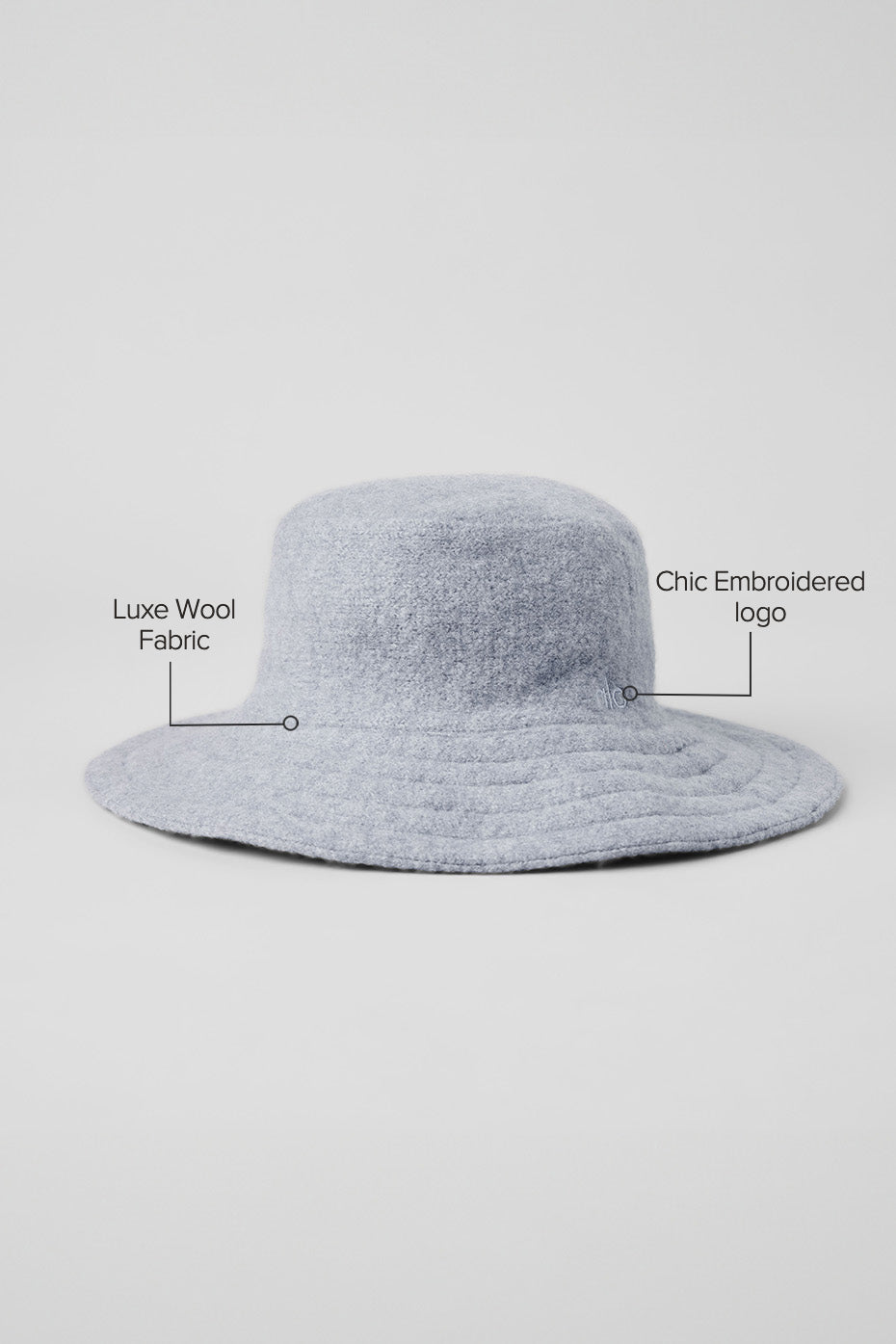 Merino Wool Bucket Hat - Hazy Heather Grey - Image 2