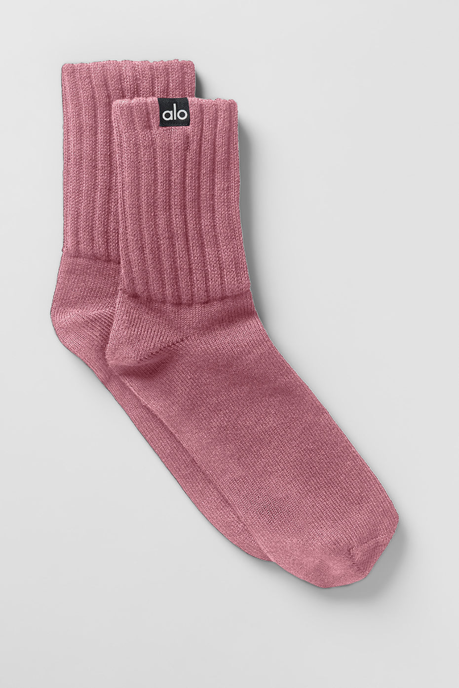 Unisex Half-Crew Scrunch Sock - Pink Wild Rose