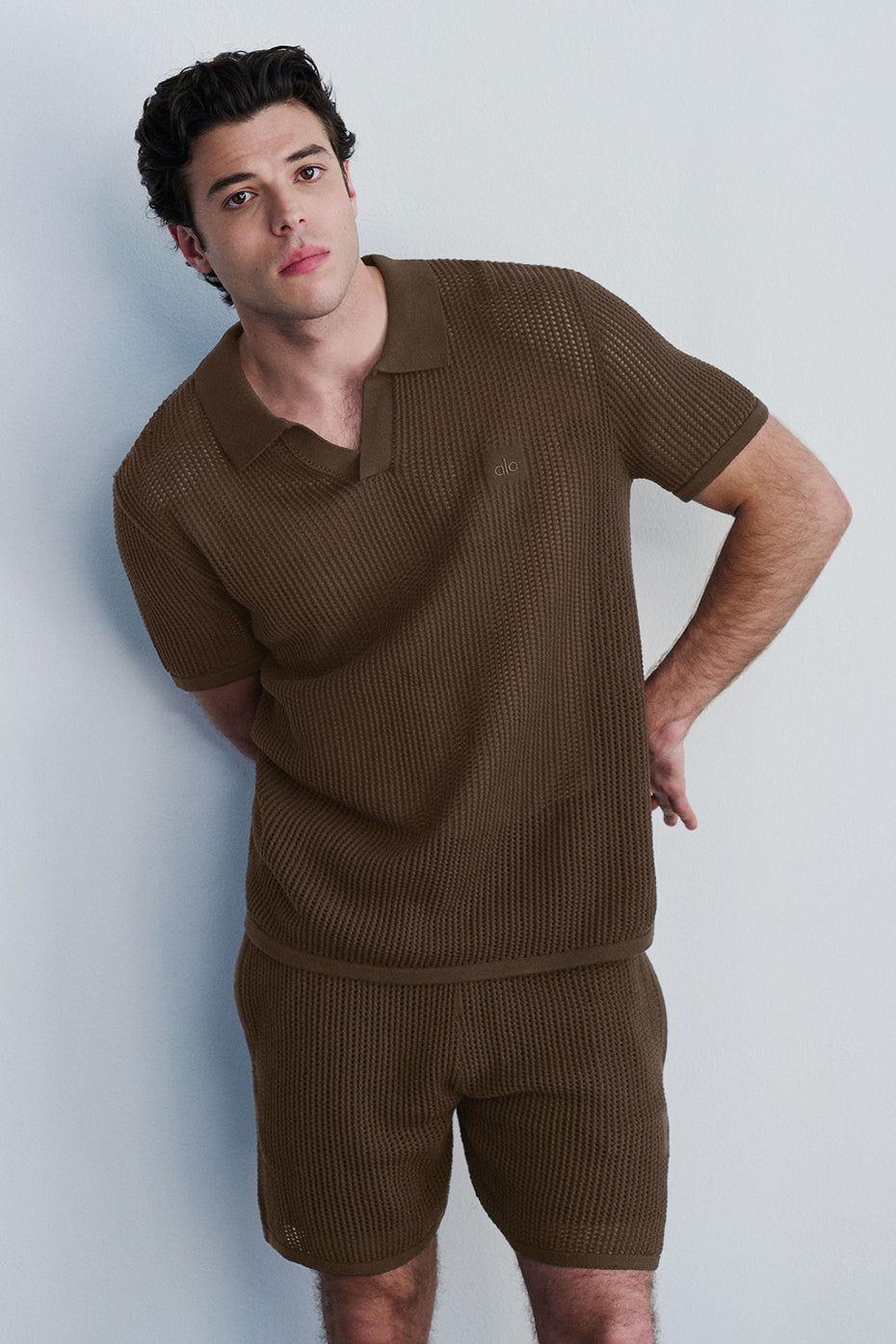 Open-Knit Polo - Espresso - Image 6