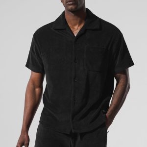 Coastal Terry Button Up - Black