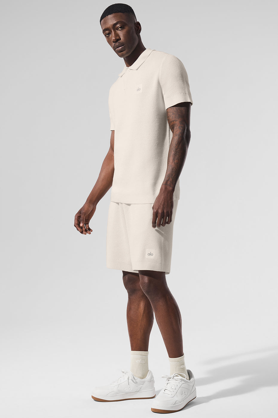 Sports Club Sweater Knit Polo - Ivory - Image 4