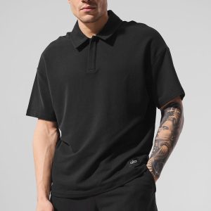 Double Take Short Sleeve Polo - Black