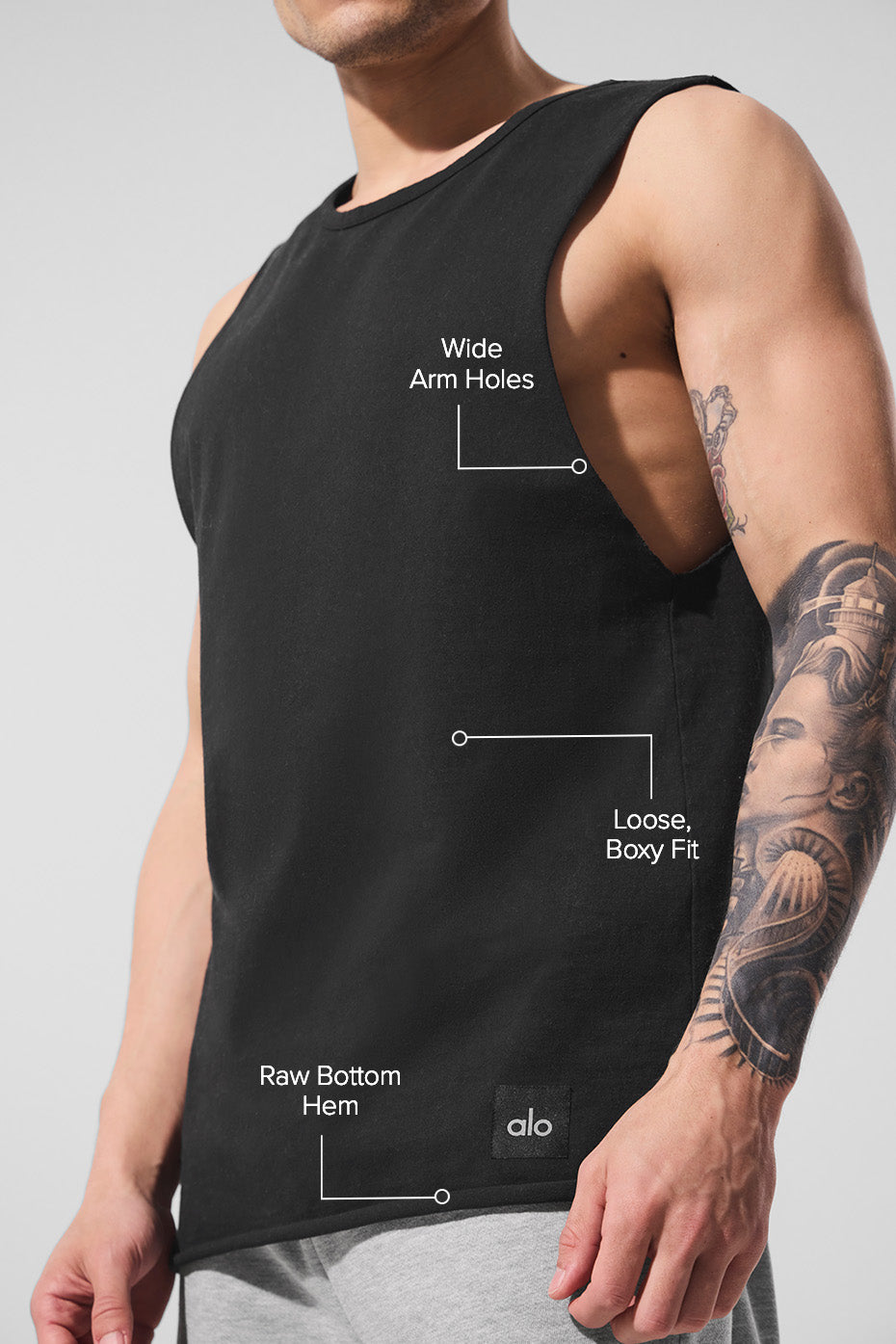 Society Raw Edge Tank - Black - Image 2