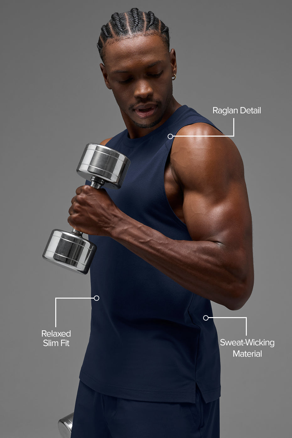 ALO Vapor Muscle Tank - Navy - Image 2