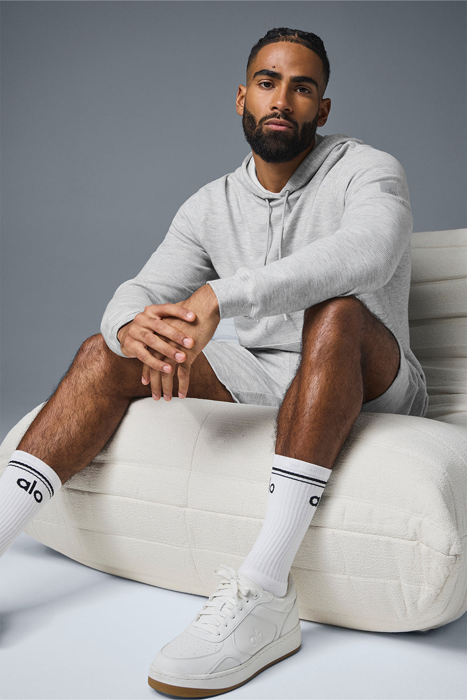 Micro Waffle Fast Break Hoodie - Athletic Heather Grey - Image 5