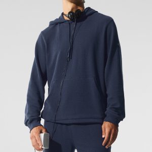 Micro Waffle Fast Break Hoodie - Navy