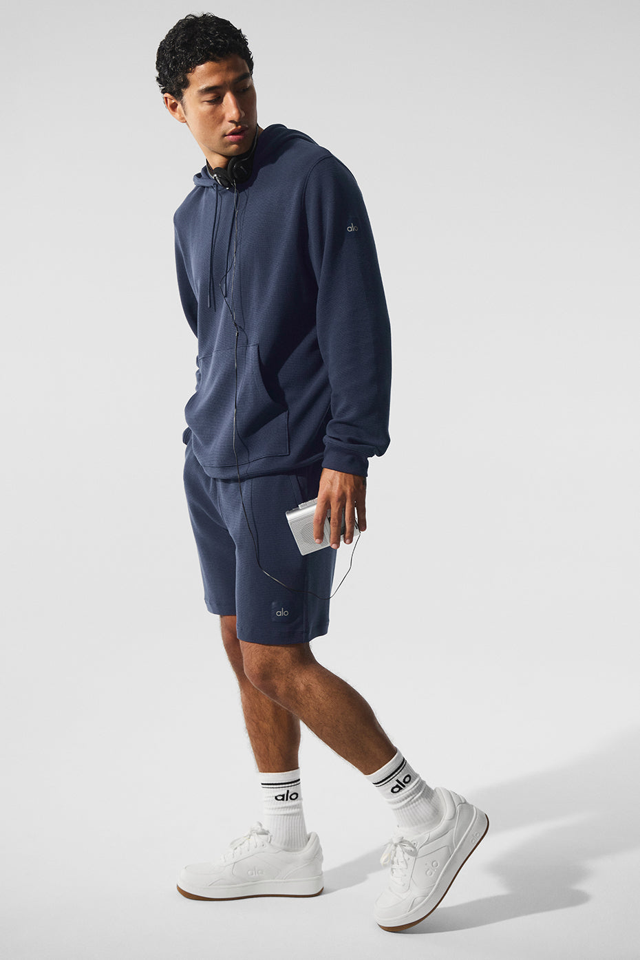 Micro Waffle Fast Break Hoodie - Navy - Image 4