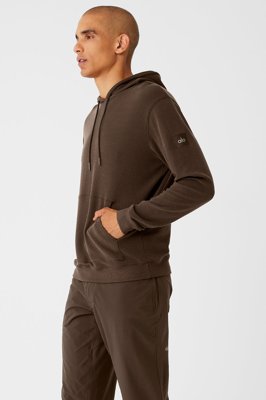 Micro Waffle Fast Break Hoodie - Espresso - Image 3