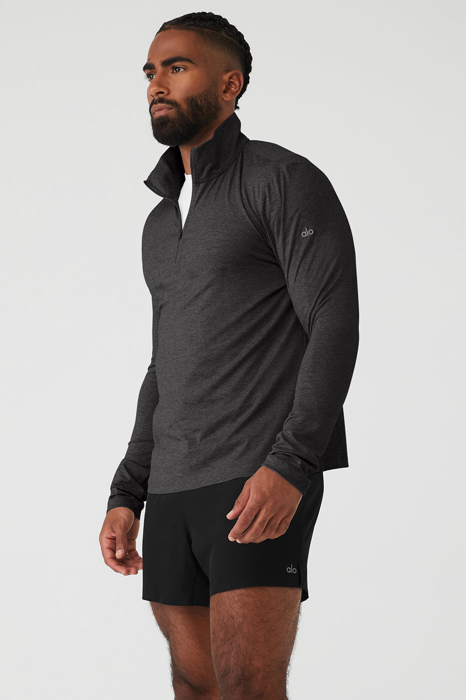 Conquer 1/4 Zip Reform Long Sleeve - Dark Heather Grey - Image 3