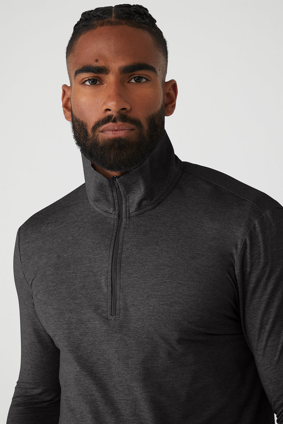 Conquer 1/4 Zip Reform Long Sleeve - Dark Heather Grey - Image 4