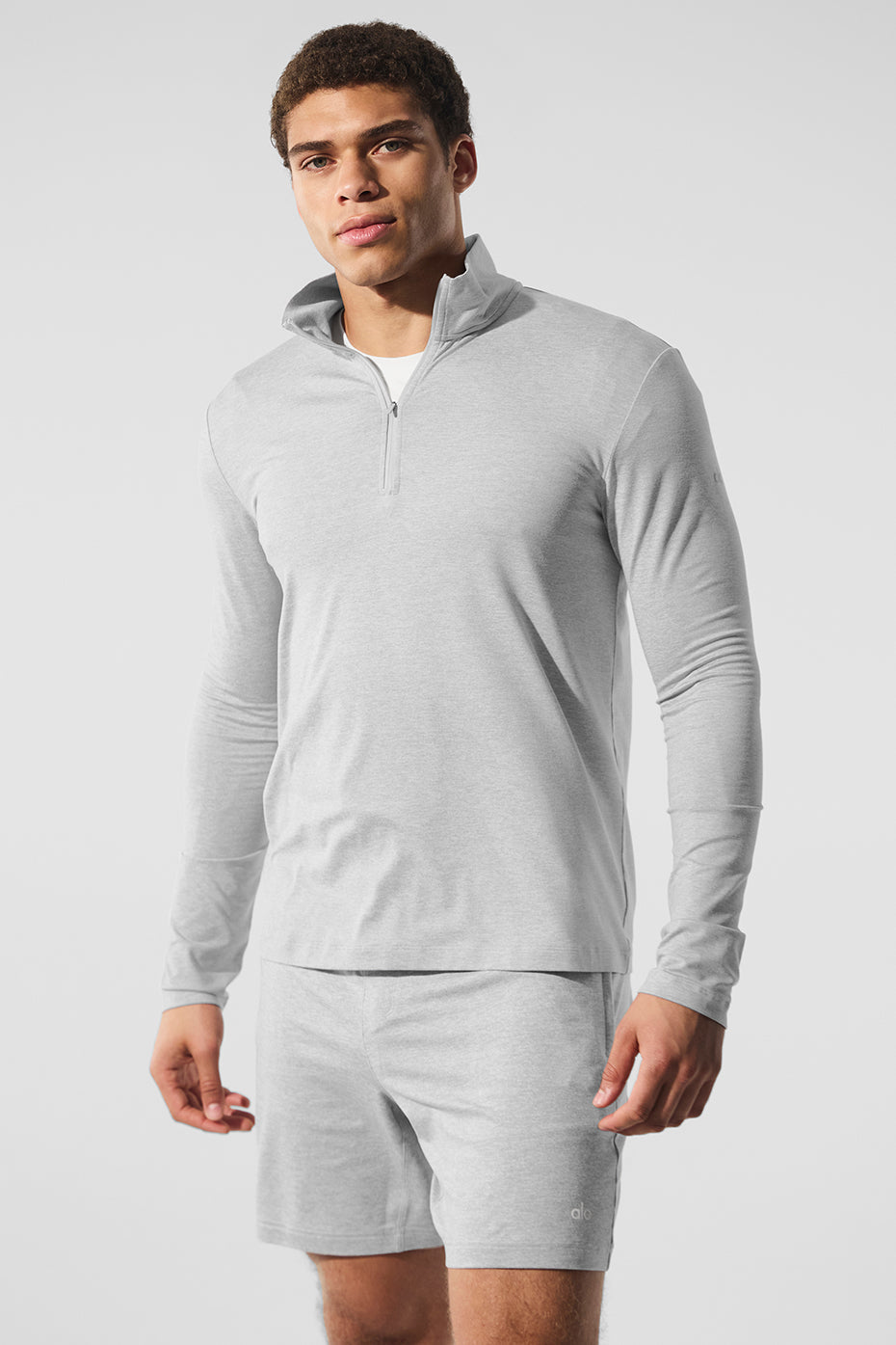 Conquer 1/4 Zip Reform Long Sleeve - Athletic Heather Grey - Image 3