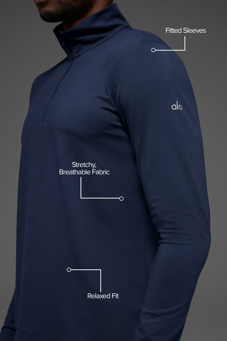 Conquer 1/4 Zip Reform Long Sleeve - Navy - Image 2