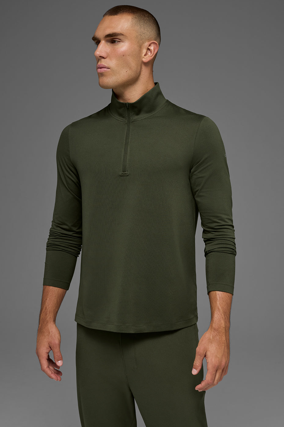 Conquer 1/4 Zip Reform Long Sleeve - Green Olive - Image 4
