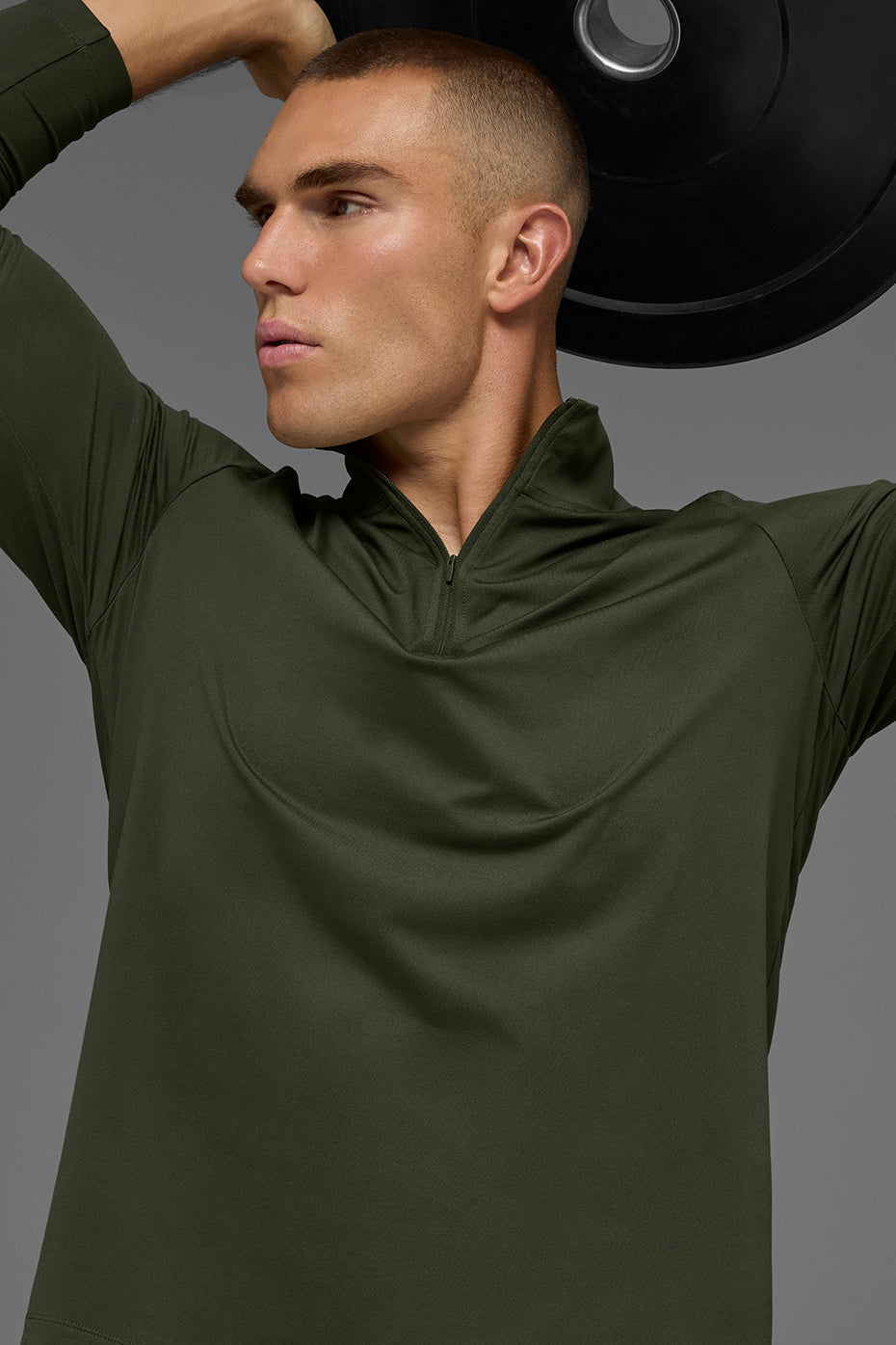 Conquer 1/4 Zip Reform Long Sleeve - Green Olive - Image 5
