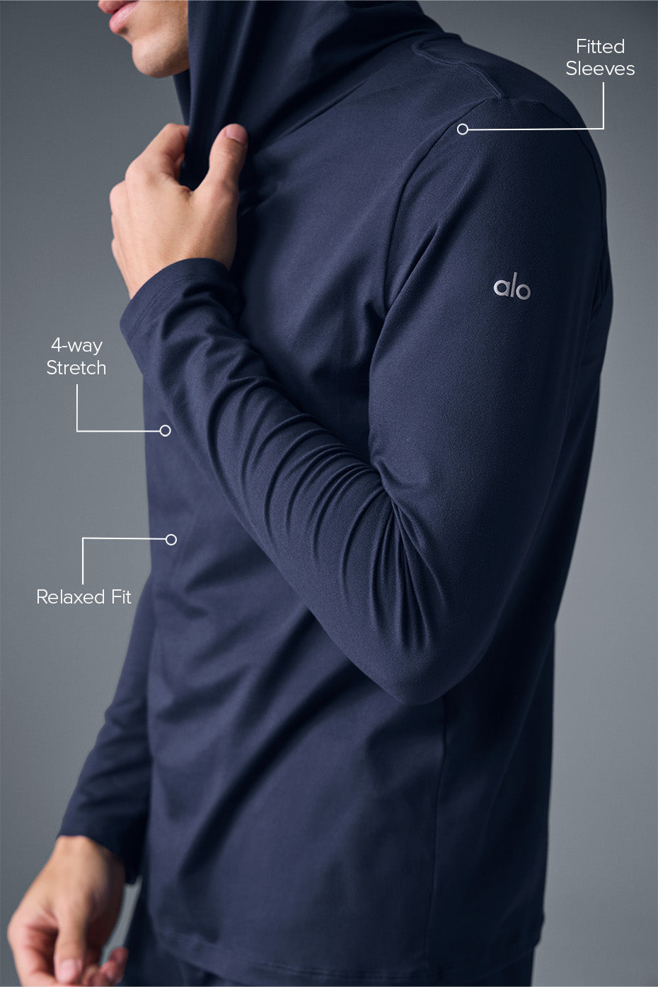 Conquer Reform Long Sleeve With Hood - Navy - Image 2