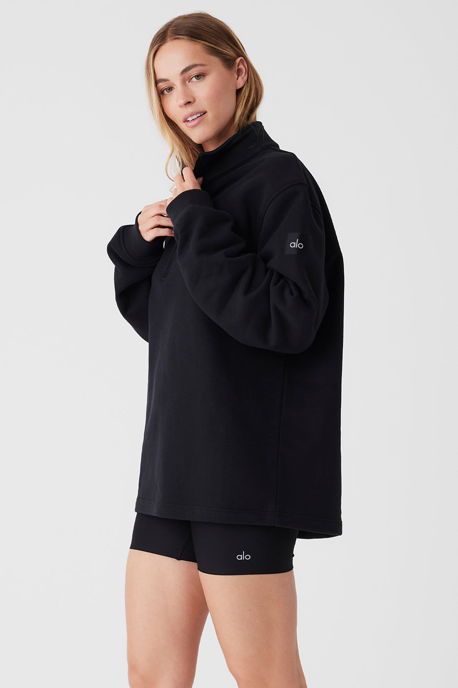 Renown Heavy Weight 1/4 Zip - Black - Image 2