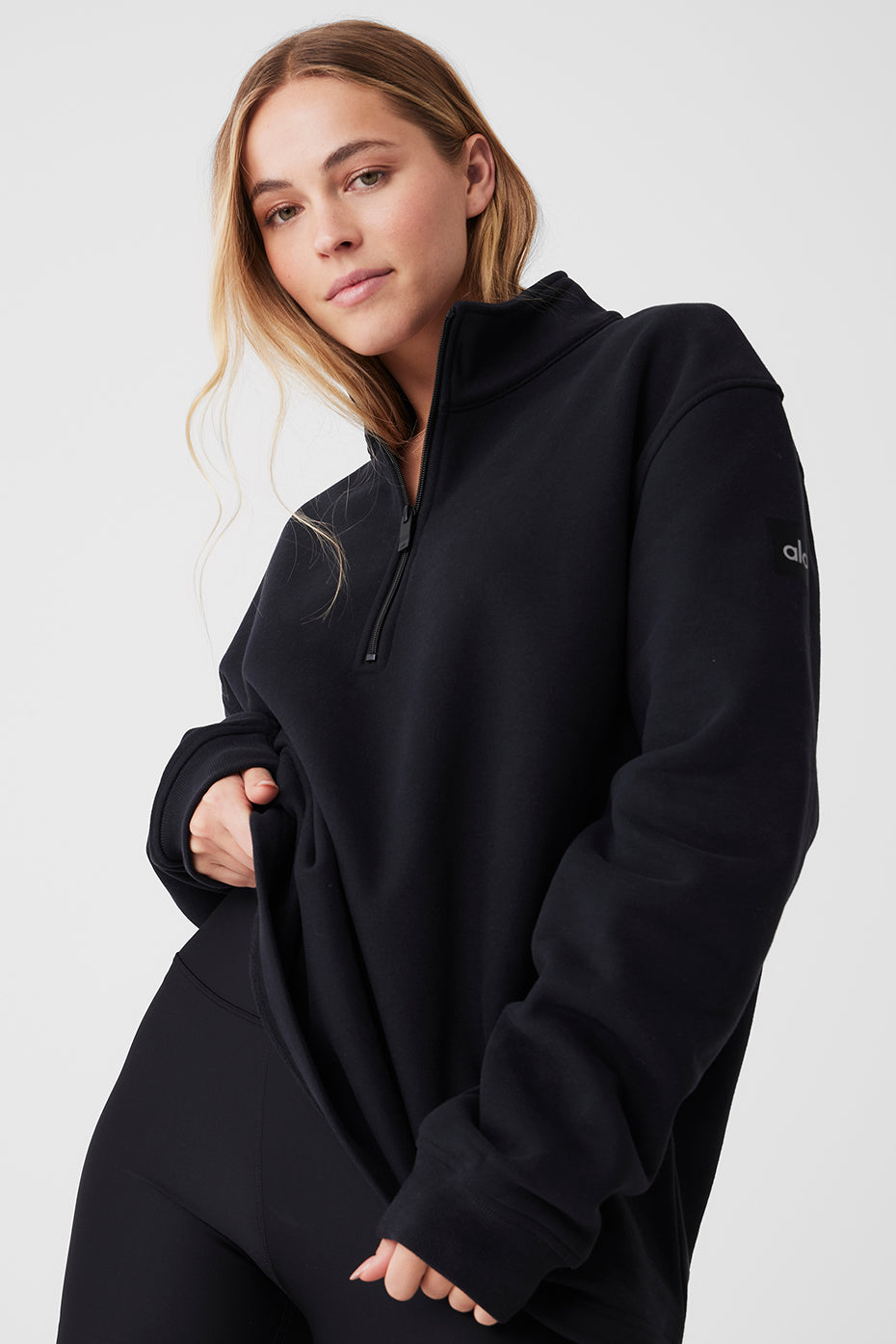 Renown Heavy Weight 1/4 Zip - Black - Image 4