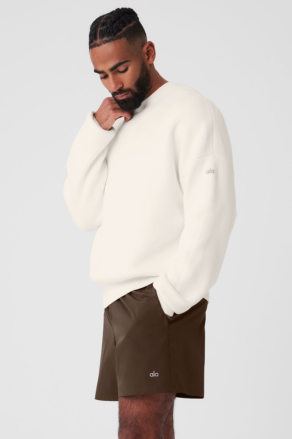 Scholar Crew Neck Sweater - Ivory - Image 3