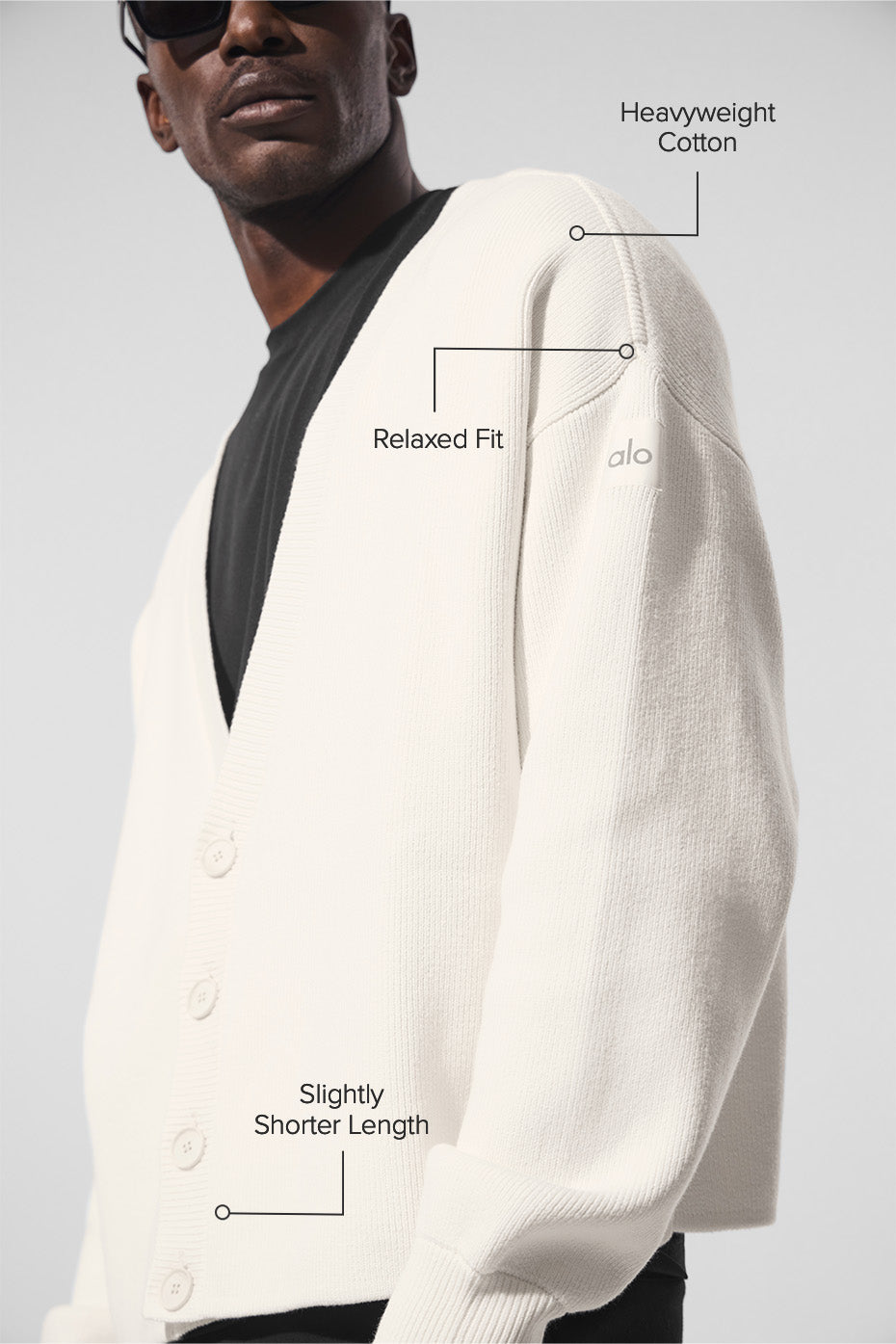 Scholar Cardigan Sweater - Ivory - Image 2