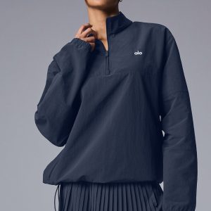 Light Weight Takeaway Track Pullover - Navy