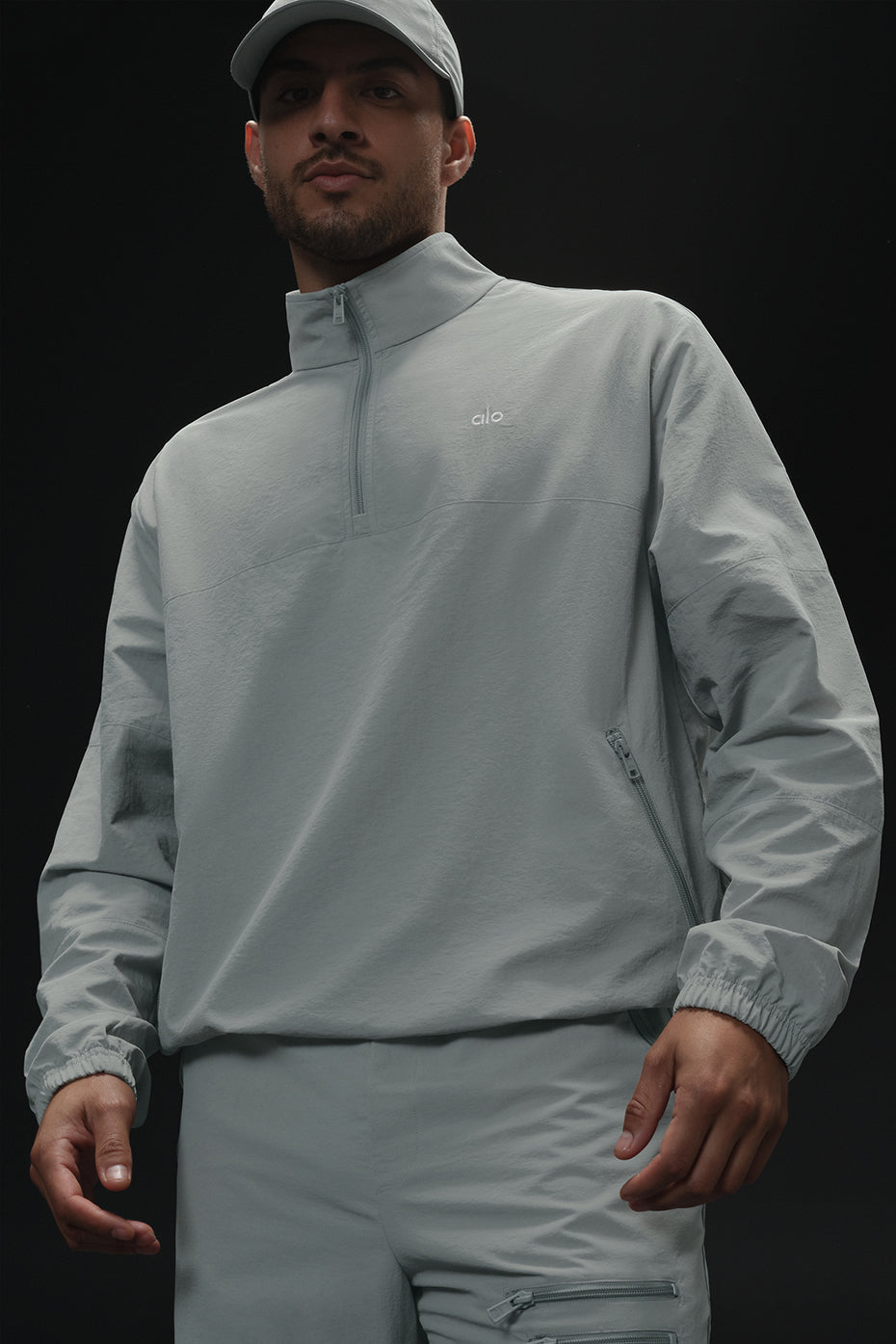 Light Weight Takeaway Track Pullover - Lunar Grey