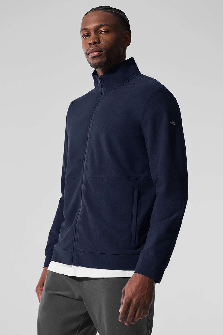 Conquer Max Mock Neck Full Zip - Navy