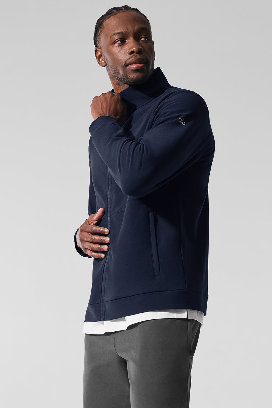 Conquer Max Mock Neck Full Zip - Navy - Image 5