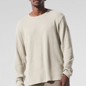 Elevate Waffle Long Sleeve Crew - Bone
